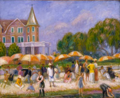 Parasols de Plage à Blue Point - William James Glackens