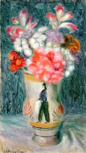 Fleurs dans un vase de Quimper - William James Glackens
