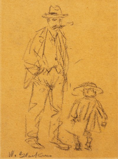 Homme avec enfant - William James Glackens