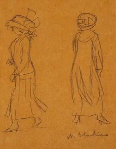 Deux femmes tournées dans des directions différentes - William James Glackens