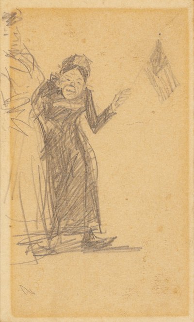 Femme agitant un drapeau - William James Glackens