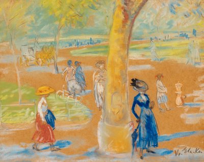 Femme avec parapluie, Washington Square - William James Glackens
