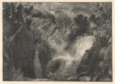 Paysage avec deux cascades - William James Linton