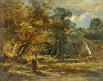 Paysage avec fille - William James Muller