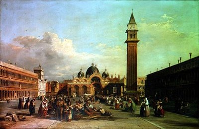 La Piazza San Marco, avec une procession - William James Muller