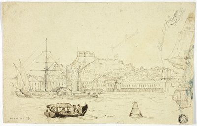 Port maritime avec forteresse - William John Huggins
