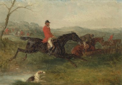 Chasse au renard : Franchir un ruisseau - William Joseph Shayer