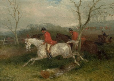 Chasse au renard : Arriver à une clôture (Pleine course) - William Joseph Shayer