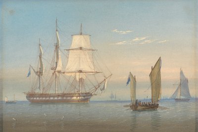 Une frégate britannique jetant l