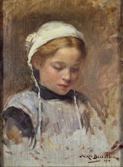 Jeune fille en tablier bleu - William Kay Blacklock