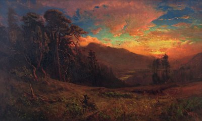 Coucher de soleil automnal sur la rivière Russian - William Keith