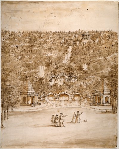 Chatsworth : conception pour une cascade, début des années 1740 - William Kent