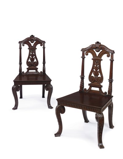 Paire de chaises de hall George II, exécutées par James Moore le Jeune, c.1727-31 - William Kent