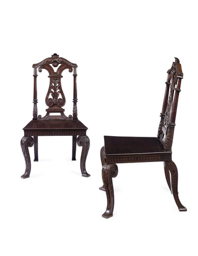Paire de chaises de hall George II, exécutées par James Moore le Jeune, c.1727-31 - William Kent