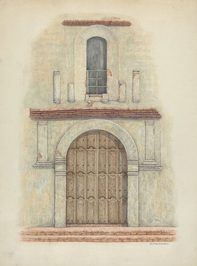 Porte voûtée Mission San Diego, vers 1942 - William Kieckhofel