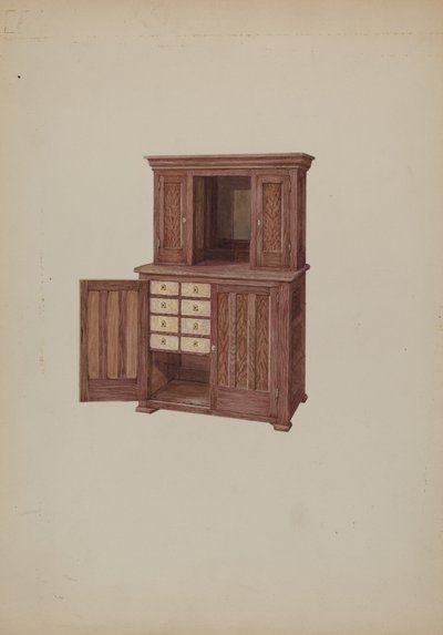 Cabinet, avec trous de serrure en ivoire, vers 1937 - William Kieckhofel