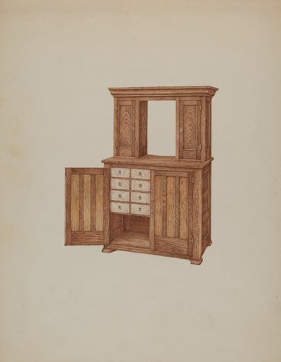 Cabinet, avec trous de serrure en ivoire, vers 1937 - William Kieckhofel
