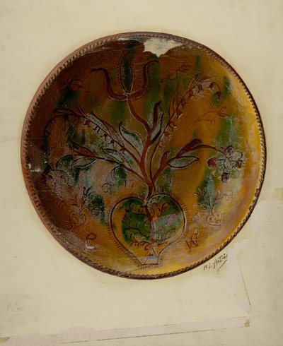 Assiette à tarte allemande de Pennsylvanie, vers 1938 - William L Antrim