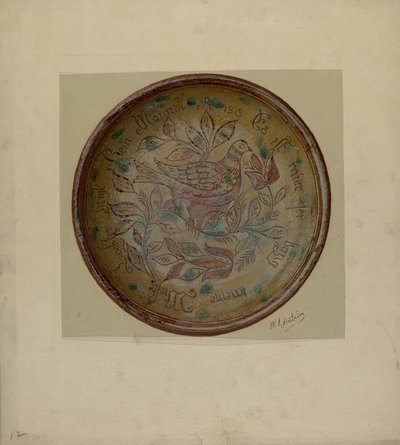 Assiette allemande de Pennsylvanie, vers 1937 - William L Antrim