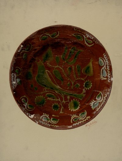 Assiette allemande de Pennsylvanie, vers 1938 - William L Antrim