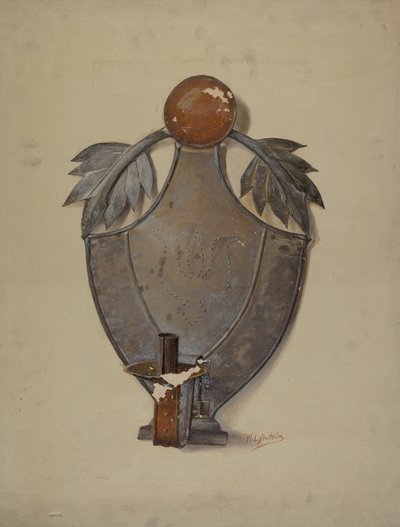 Applique en étain allemande de Pennsylvanie, vers 1937 - William L Antrim