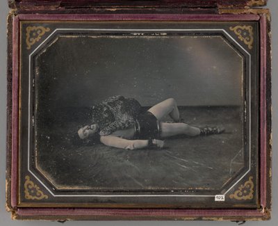 Portrait sans titre du dompteur Jacob Driesbach avec un jaguar, 1850 - William Langenheim
