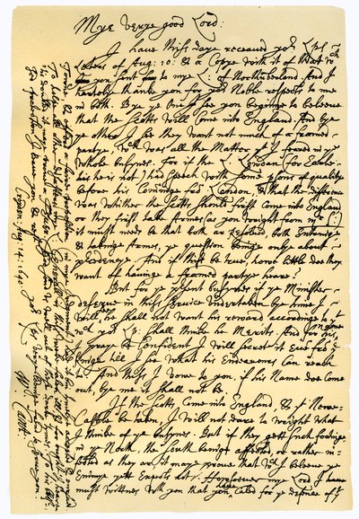 Lettre de William Laud, archevêque de Canterbury à Edward Conway, 14 août 1640 - William Laud