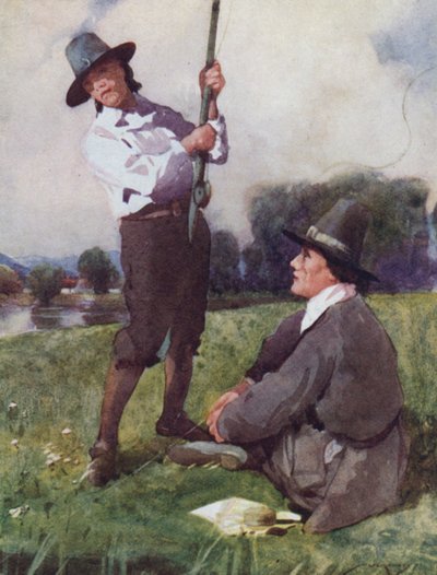 Illustration pour The Compleat Angler par Izaak Walton - William Lee Hankey