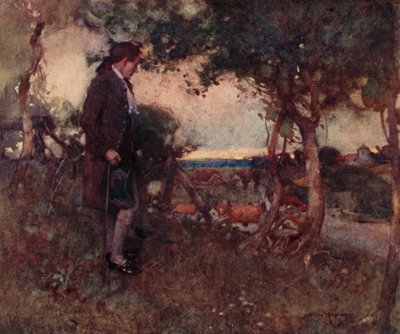 Illustration pour The Deserted Village par Oliver Goldsmith - William Lee Hankey