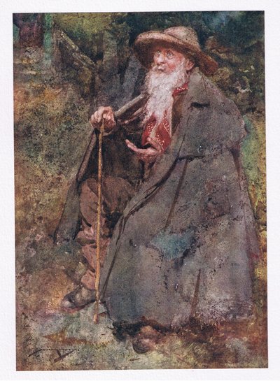 Le mendiant longtemps souvenu était son invité, dont la barbe descendante balayait sa poitrine âgée - William Lee Hankey