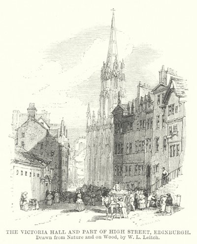 Le Victoria Hall et une partie de High Street, Édimbourg - William Leighton (after) Leitch
