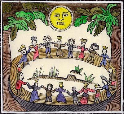 Un cercle de sorcières dansant sous une pleine lune, XIXe ou début XXe siècle - William Linnell