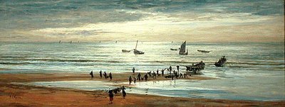 Scène de Plage sur la Côte Nord de la France - William Lionel Wyllie