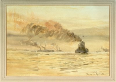 Navires de guerre allemands rendus dans le Firth of Forth - William Lionel Wyllie