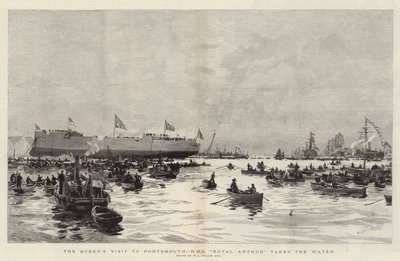 La visite de la reine à Portsmouth, le HMS Royal Arthur prend l