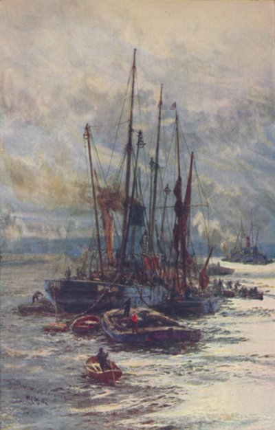 Déchargement de charbon dans des barges - William Lionel Wyllie