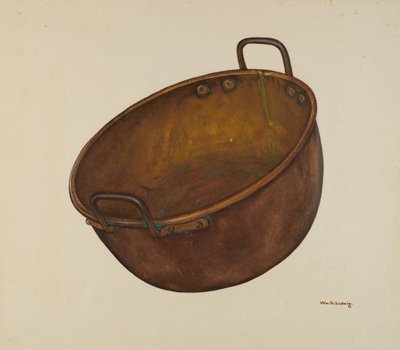 Vase à bonbons en cuivre, vers 1939 - William Ludwig