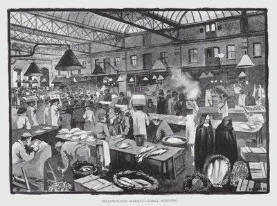 Marché de Billingsgate, tôt le matin - William Luker