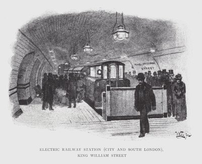 Gare de chemin de fer électrique, City et South London, King William Street - William Luker