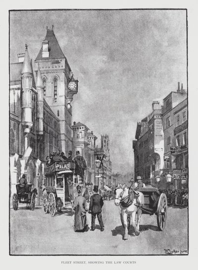 Fleet Street, montrant les Law Courts - William Luker