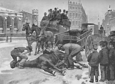 Viaduc de Holborn - Une journée glissante, 1891 - William Luker
