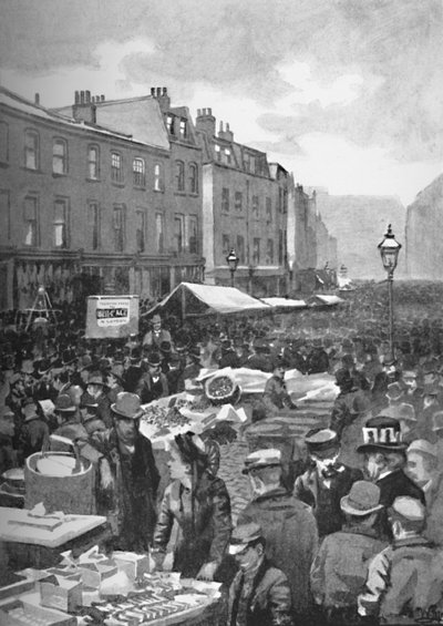 Middlesex Street anciennement Petticoat Lane un dimanche matin, 1891 - William Luker