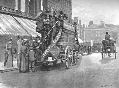 Marché du Nouveau Pont - Lutte pour le bus, 1891 - William Luker