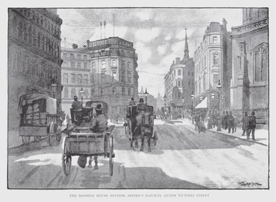 La station Mansion House, District Railway, Queen Victoria Street - William Luker