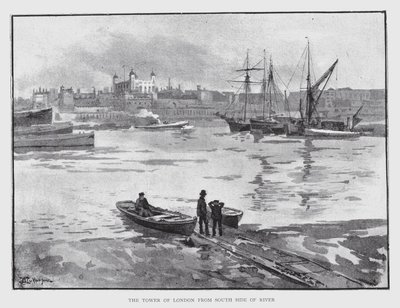 La Tour de Londres depuis le côté sud de la rivière - William Luker