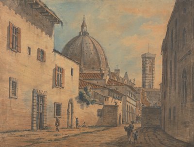 Une rue à Florence avec le Duomo et le Campanile en arrière-plan - William Marlow