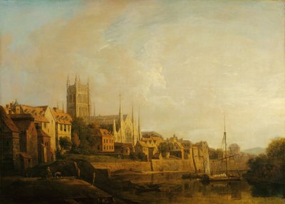 Vue de la cathédrale de Worcester depuis la rivière - William Marlow