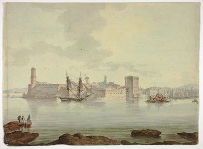 Port devant une ville fortifiée - William Marlow