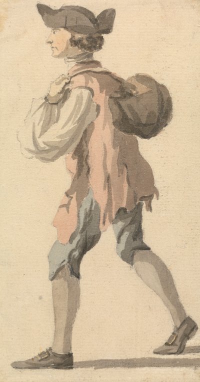 Homme portant un paquet sur son dos - William Marlow