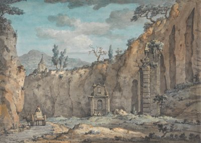 Charrette à bœufs dans la grotte de Posillipo - William Marlow